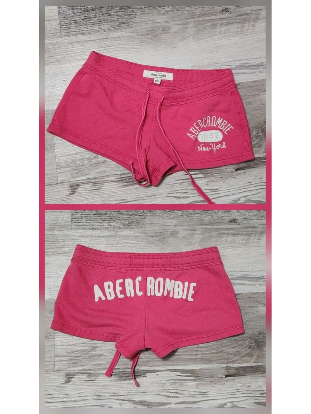 Vintage Y2k KIDS abercrombie Micro Mini Shorts Pink Large